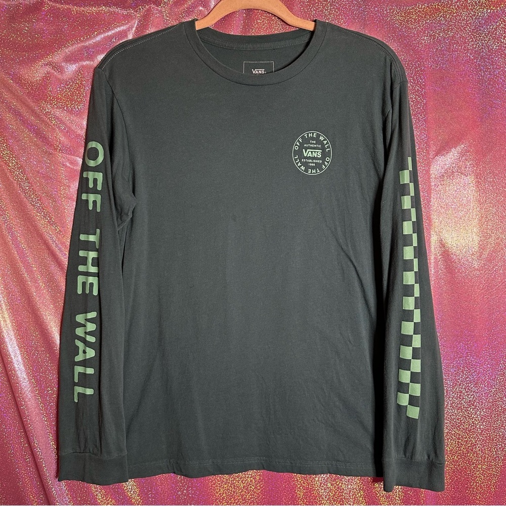 VANS “Off The Wall” Skateboarding Skate Long Sleeve T-Shirt Shirt Green Teal Top